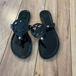 Black patent Tory Burch Miller sandals